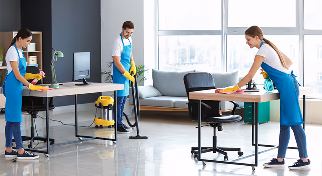 Professional office cleaning team
